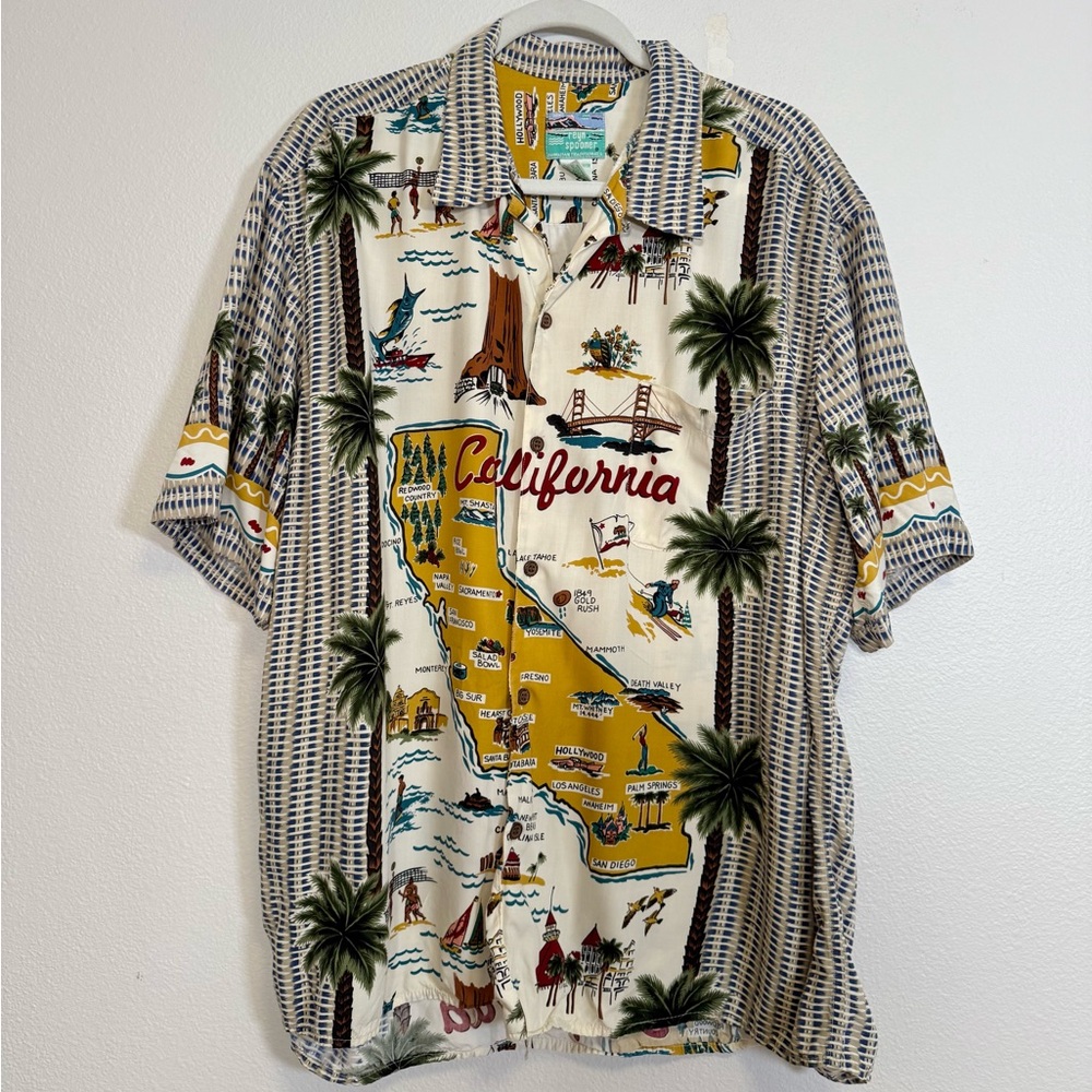 Reyn Spooner Hawaii‎ California Golden State Camp Loop Collar Beach Men’s XL